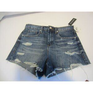 BARROW BlankNYC blue jean Vintage High Rise distressed shorts Women 28 NWT $78